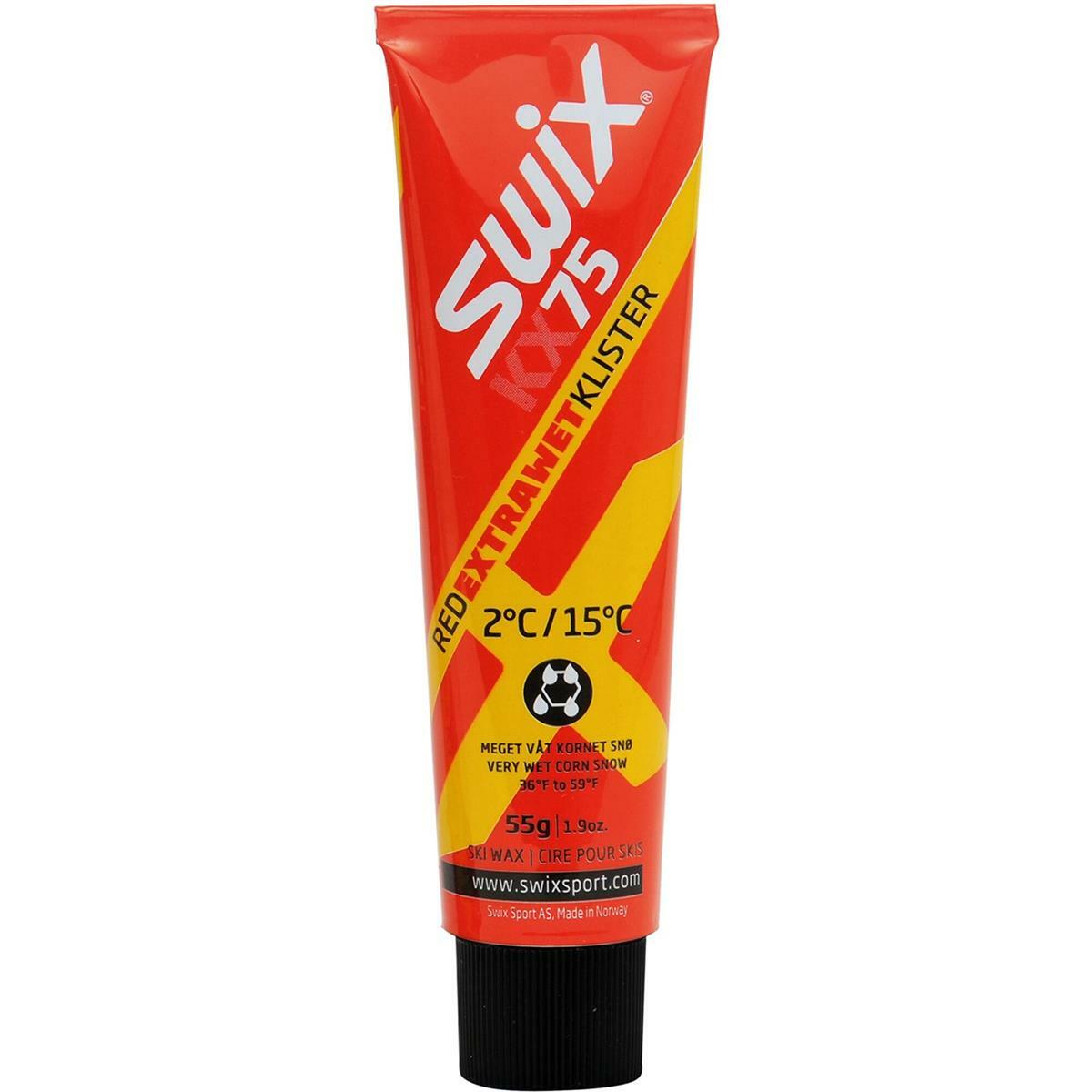 Woski do chodzenia Swix KX75 Red Extra Wet Klister +2°C/+15°C, 55g