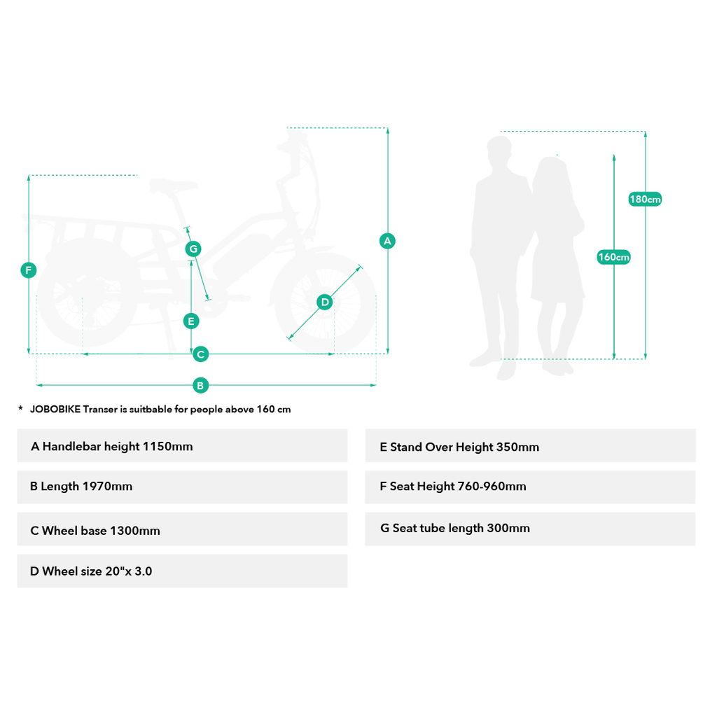 Rowery elektryczne JOBOBIKE Transer (Single Battery)